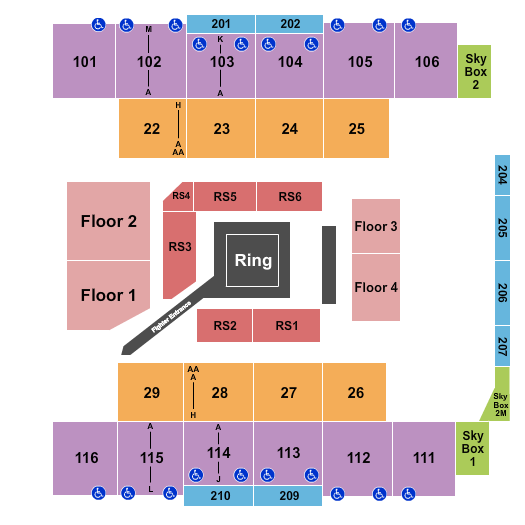 Event Center at Turning Stone Resort & Casino Boxing Seating Chart