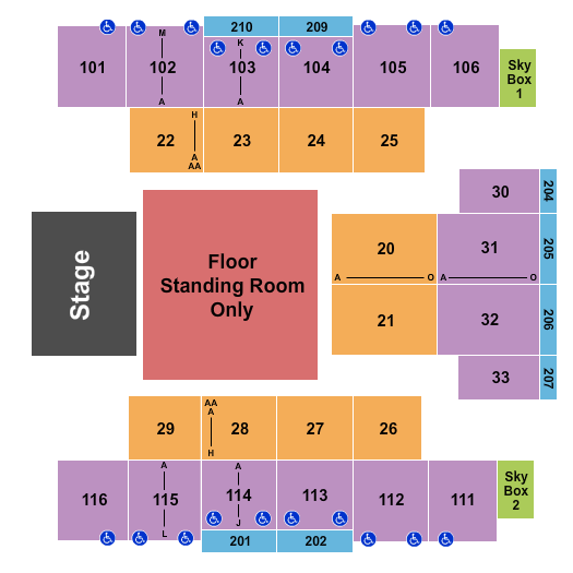 Event Center at Turning Stone Resort & Casino Concert 4 Seating Chart