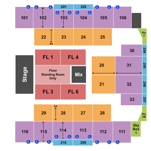 Event Center at Turning Stone Resort & Casino Seating Chart