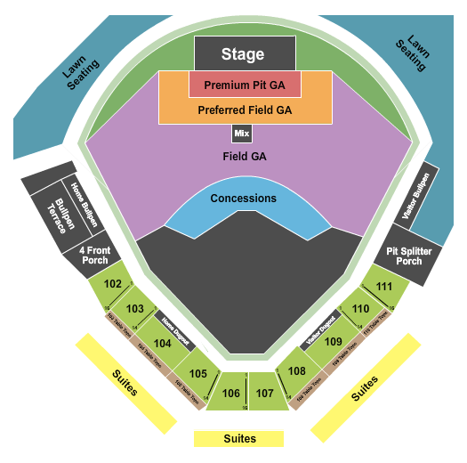 Turtle Creek Stadium Concert Seating Chart