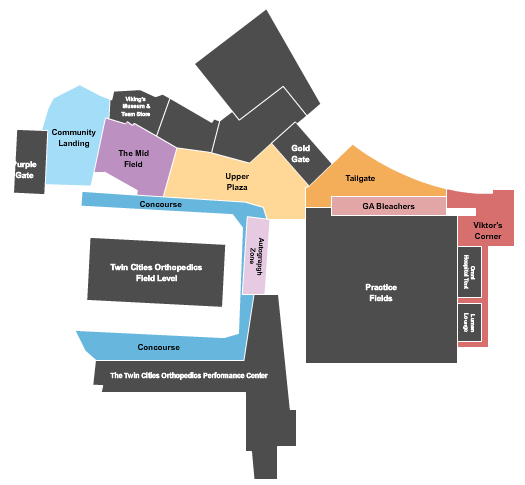 Twin Cities Orthopedics Performance Center Training Camp Seating Chart