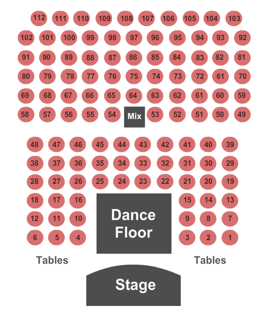 Bally's Twin River Event Center Table seating Seating Chart
