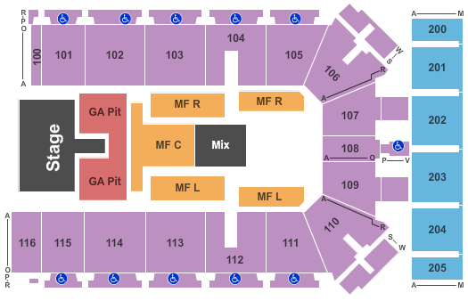 Tyson Events Center - Fleet Farm Arena Endstage GA Floor Seating Chart