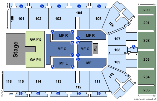Tyson Events Center - Fleet Farm Arena End Stage Pit Seating Chart