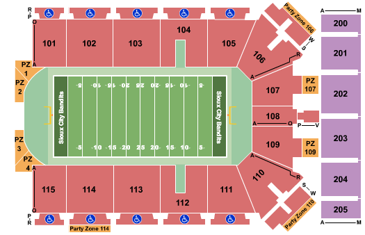 Tyson Events Center - Fleet Farm Arena Football 2 Seating Chart