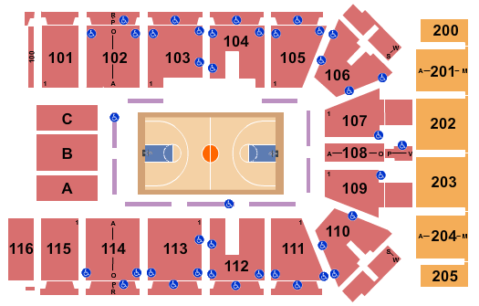 Tyson Events Center - Fleet Farm Arena Basketball Seating Chart