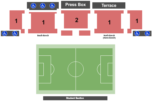 U-M Soccer Complex Soccer 2021 Seating Chart