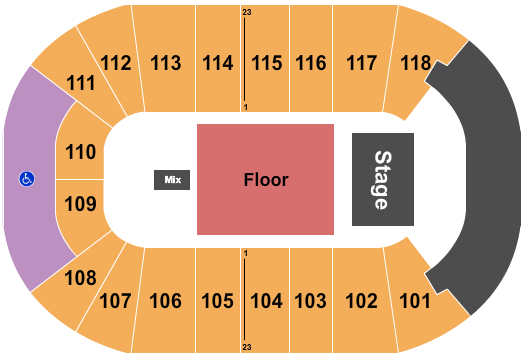 UBC Thunderbird Arena Endstage GA Floor 2 Seating Chart