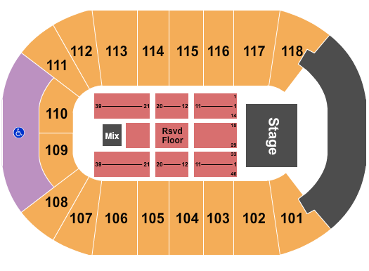 UBC Thunderbird Arena End Stage Seating Chart