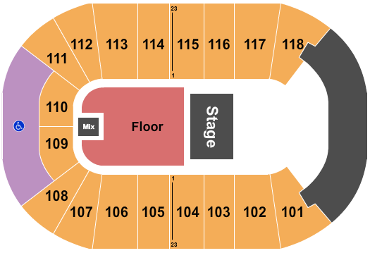 UBC Thunderbird Arena Half House GA Floor Seating Chart