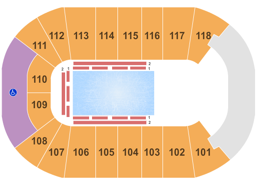 UBC Thunderbird Arena Ice Age on Ice Seating Chart