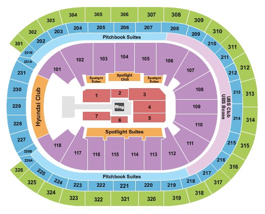 UBS Arena Wrestling - AEW Seating Chart