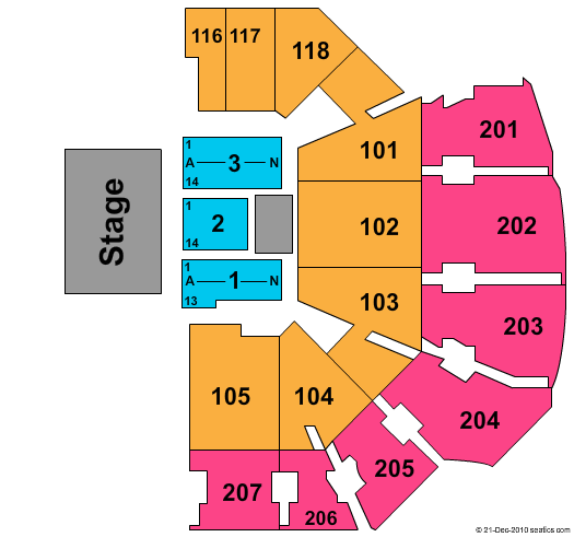 Addition Financial Arena Half House Seating Chart