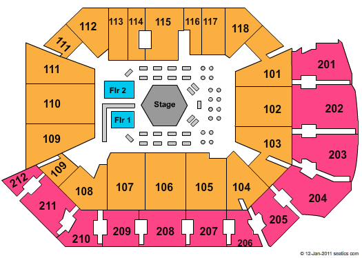 Addition Financial Arena MMA Seating Chart
