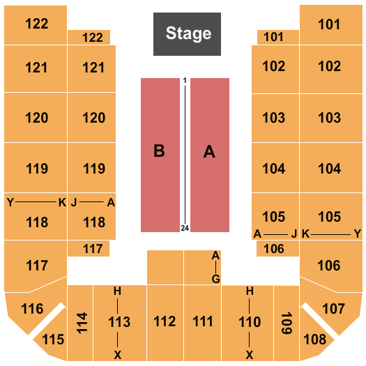UCI Bren Events Center End Stage Seating Chart