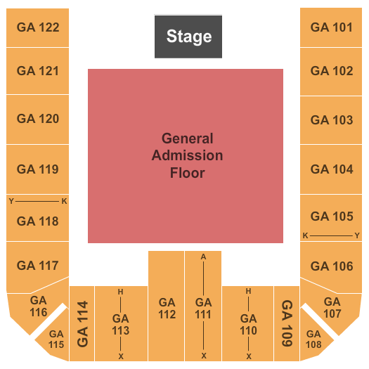 UCI Bren Events Center GA Floor - GA Upper Seating Chart