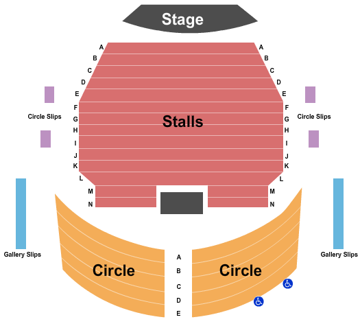 UCL Bloomsbury Theatre Seating Map