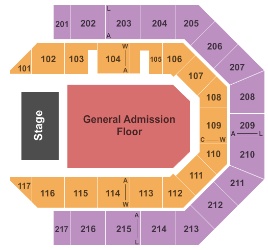 Credit Union 1 Arena Seating Map