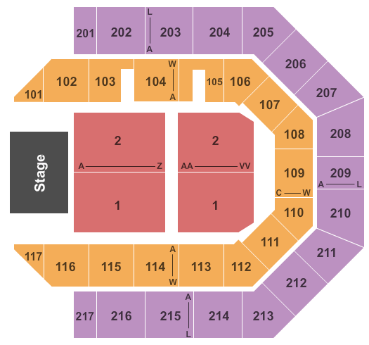 Credit Union 1 Arena Seating Map