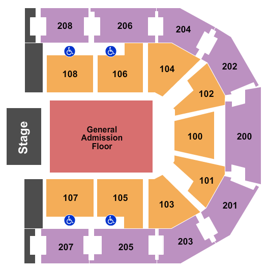 Chesapeake Employers' Insurance Arena Endstage GA Floor Seating Chart