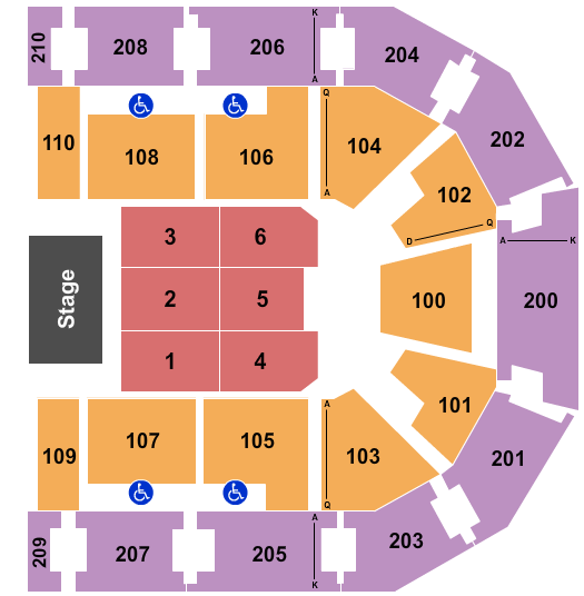 Chesapeake Employers' Insurance Arena End Stage Seating Chart