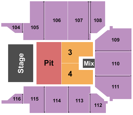UPMC Events Center Endstage Pit Seating Chart
