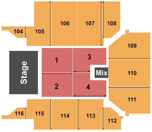 UPMC Events Center tester Seating Chart