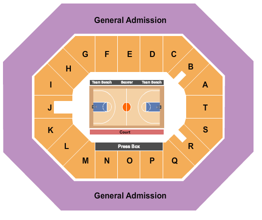 UNO Lakefront Arena Basketball 2 Seating Chart