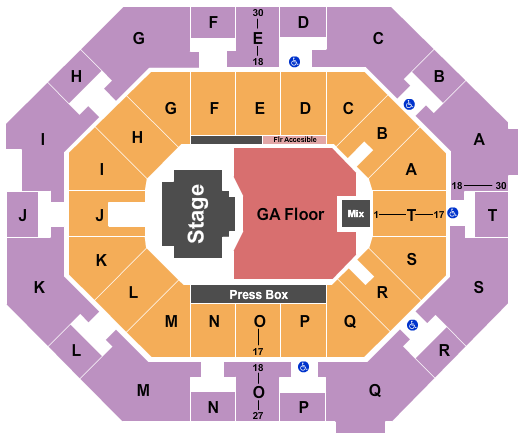 UNO Lakefront Arena Seating Chart