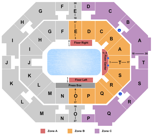 UNO Lakefront Arena Disney On Ice - IntZone Seating Chart
