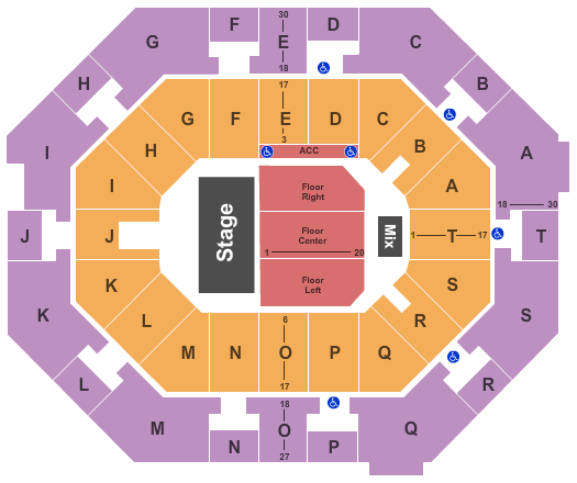 UNO Lakefront Arena Endstage 2 Seating Chart