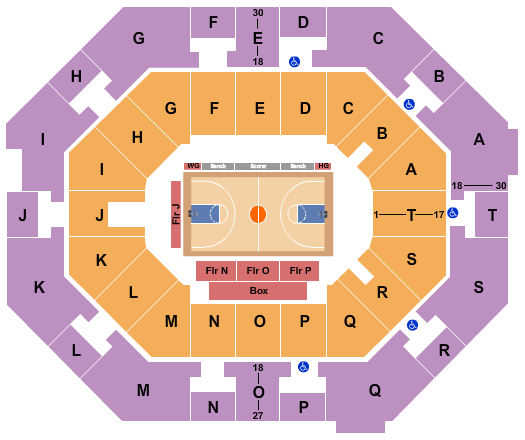 UNO Lakefront Arena Basketball - Globetrotters Seating Chart