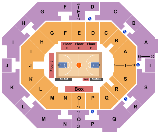 UNO Lakefront Arena Basketball 3 Seating Chart