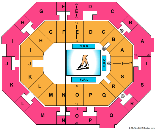 UNO Lakefront Arena Ice Show Seating Chart