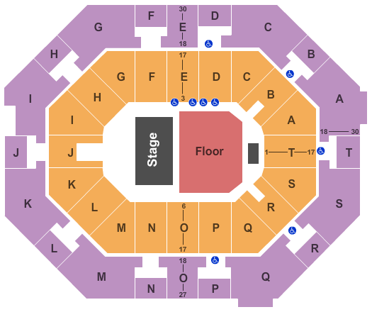 UNO Lakefront Arena The Cure Seating Chart