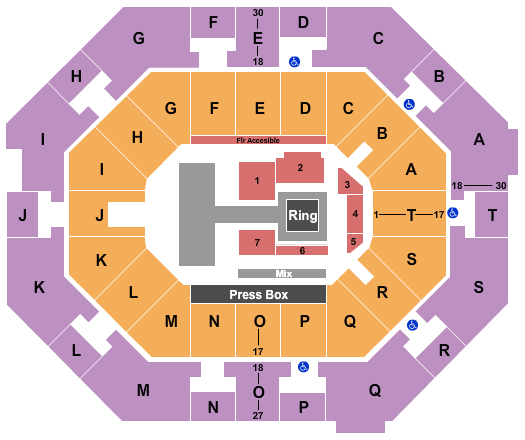 UNO Lakefront Arena Wrestling - AEW Seating Chart