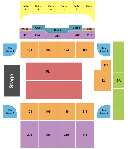 UPMC Cooper Fieldhouse Endstage Seating Chart