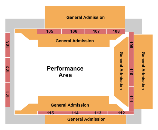 UPMC Events Center Performance Area Seating Chart