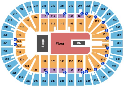 Heritage Bank Center End Stage GA Floor 2 Seating Chart