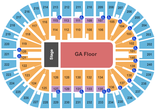 Heritage Bank Center End Stage GA Floor Seating Chart