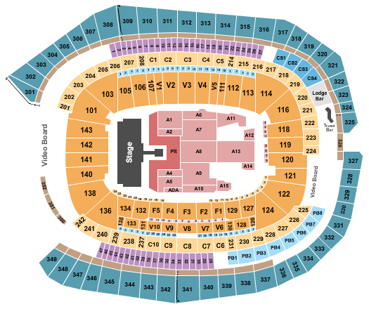 US Bank Stadium AC/DC Seating Chart