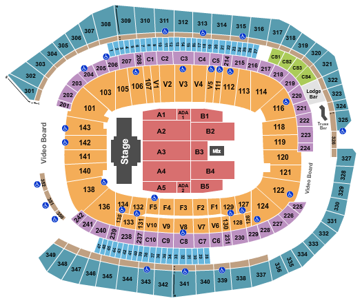 seating chart for US Bank Stadium - Billy Joel - eventticketscenter.com