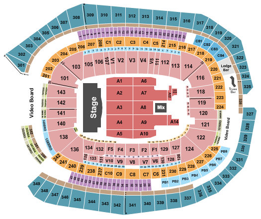 US Bank Stadium Bruno Mars Seating Chart