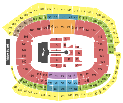 US Bank Stadium Coldplay Seating Chart