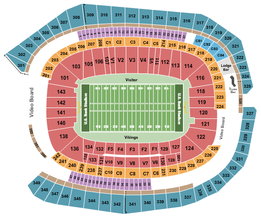 seating chart for US Bank Stadium - Football - eventticketscenter.com