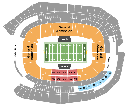 US Bank Stadium Football w/ GA Seating Chart