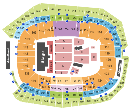 US Bank Stadium Guns N Roses Seating Chart