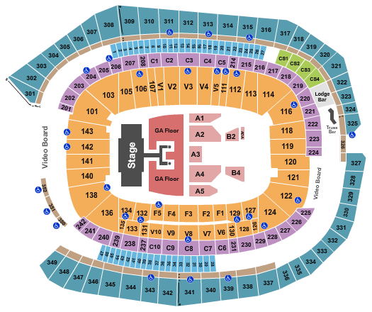 seating chart for US Bank Stadium - Luke Combs - eventticketscenter.com