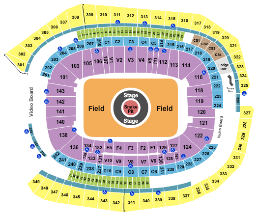 seating chart for US Bank Stadium - Metallica - eventticketscenter.com