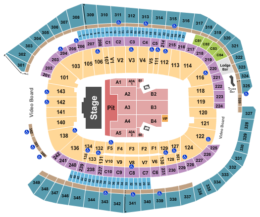 seating chart for US Bank Stadium - Red Hot Chili Peppers - eventticketscenter.com